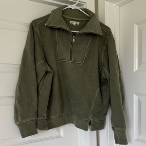 Olive Green women’s half zip Sweatshirt